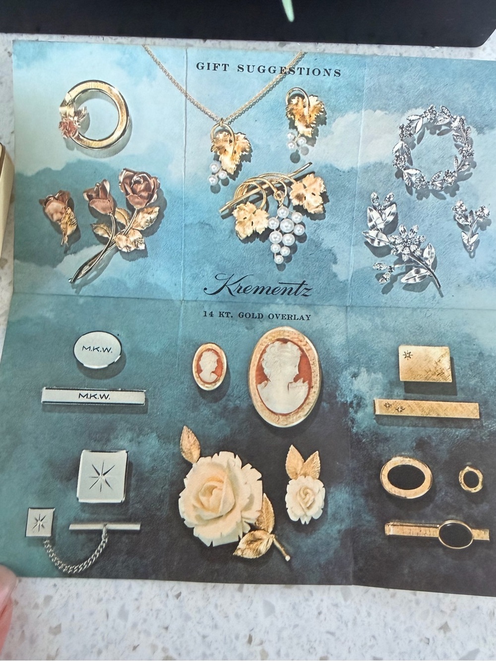 Vintage 1960s Krementz Collector’s Forget-Me-Not Brooch & Earrings Set - Picture 6 of 14